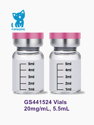 Inyección GS-441524 para la peritonitis infecciosa felina del PAA del gato, 20mg/mL, 5.5mL